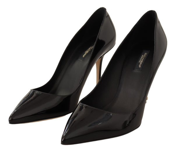 Black Patent Leather Heels Pumps Shoes