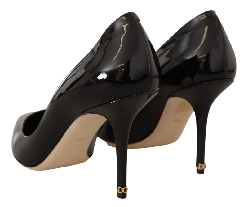 Black Patent Leather Heels Pumps Shoes