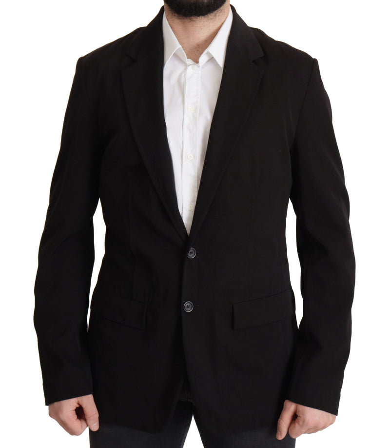 Black Wool Single Breasted Coat Blazer