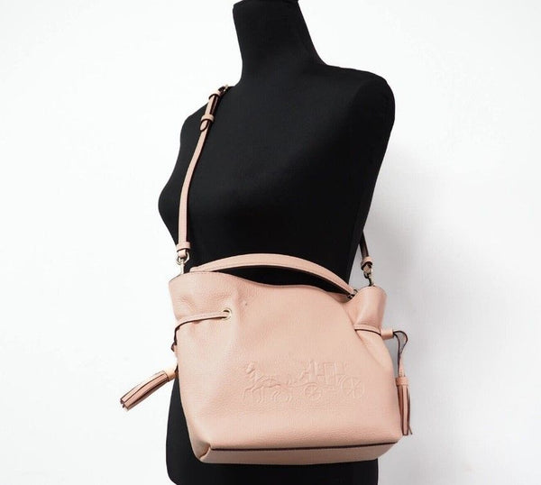 (CA213) Andy Small Faded Blush Pebbled Leather Satchel Crossbody Handbag