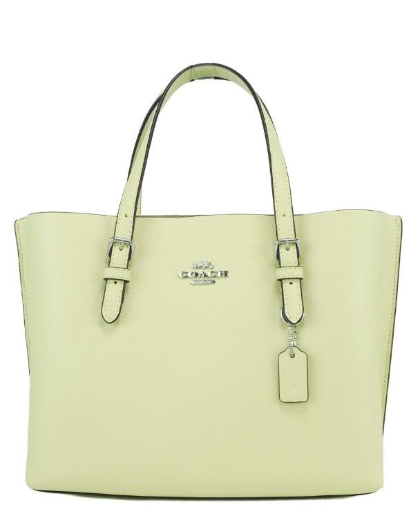 (C4084) Mollie 25 Pale Lime Small Leather Tote Crossbody Handbag Purse