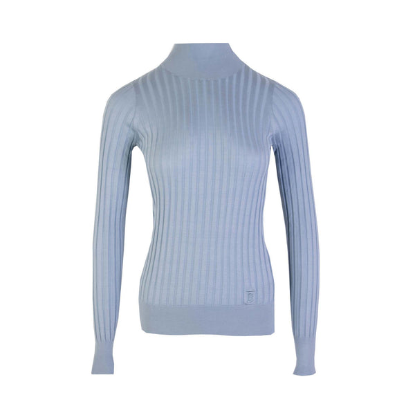 Silk Light Blue Turtleneck Sweater