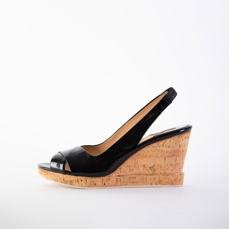 Salvatore Ferragamo Black Wedge Sandals