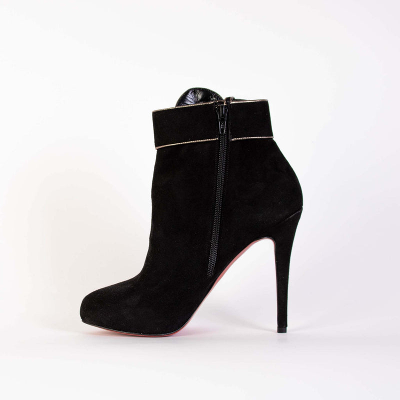 Chrisitan Loboutin Black Suede Ankle Boot