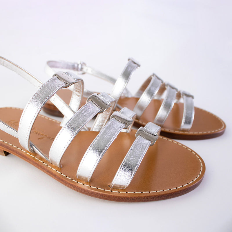 Salvatore Ferragamo Silver Galilee Sandals