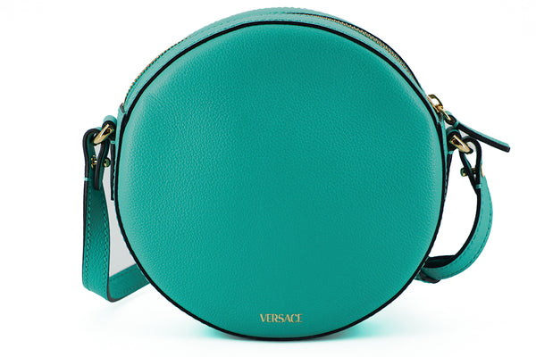 Mint Green Calf Leather Round Disco Shoulder Bag