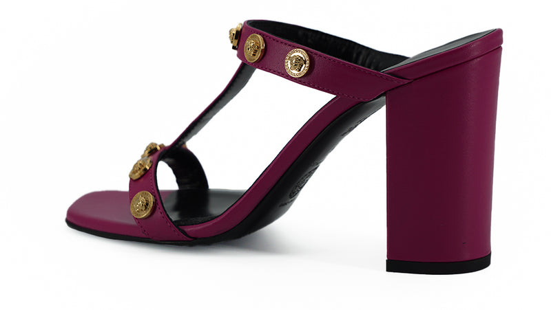 Purple Calf Leather High Heel Sandals