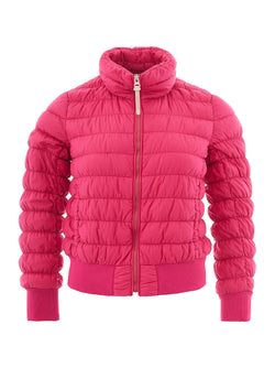 Fucsia Quilted Bomber Jacket