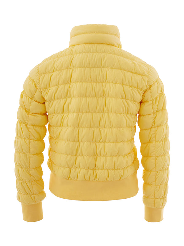 Yellow Quilted Bomber Jacket