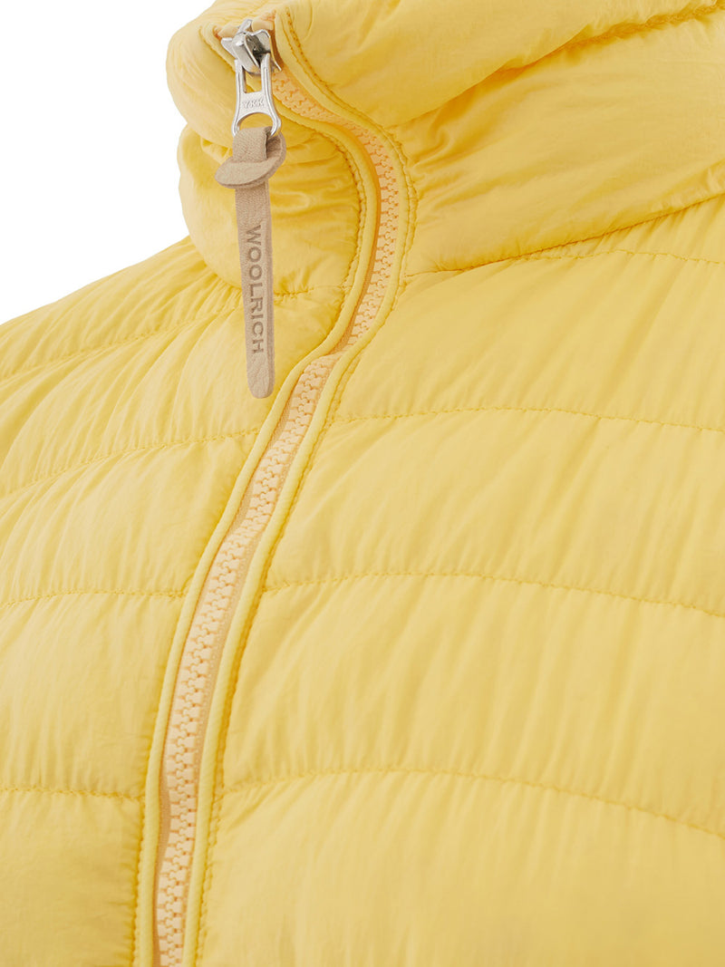 Yellow Quilted Bomber Jacket