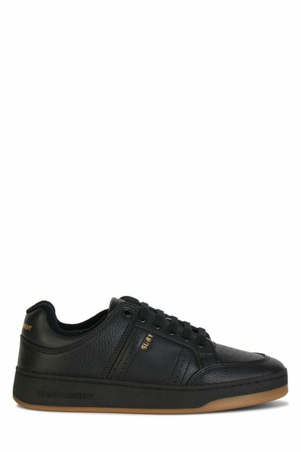 Black Calf Leather Low Top Sneakers