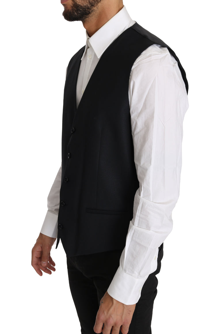 Gray Wool Silk Waistcoat Vest