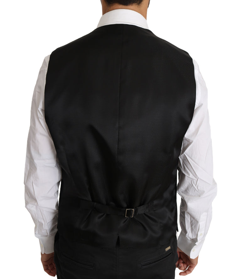 Gray Wool Silk Waistcoat Vest