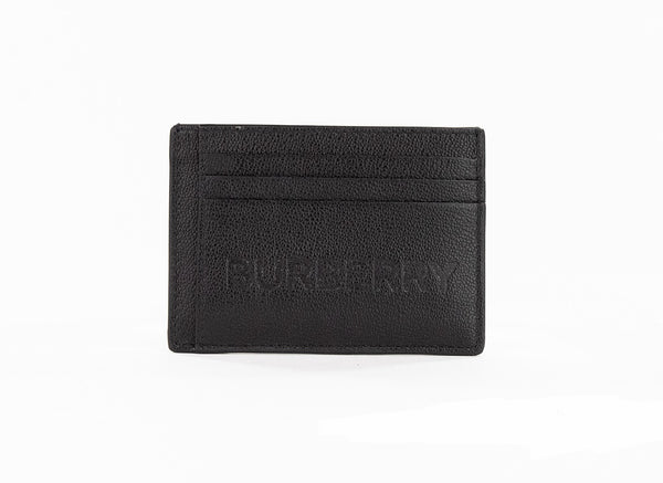 Chase Black Branded Embossed Logo Leather Money Clip Card Case Wallet