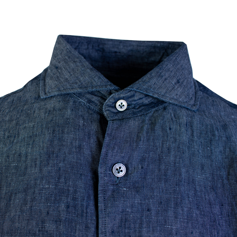 Denim Effect Linen Lardini Shirt