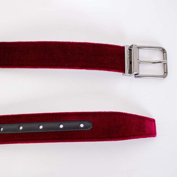 Dolce & Gabbana red Velvet Belt