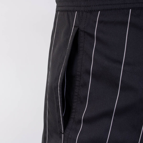 Emporio Armani Black Pinstripe Swim Shorts