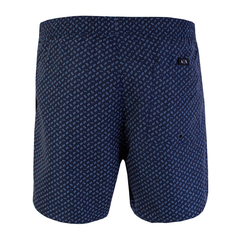 Armani Exchange Blue Micro Print Swim Shorts