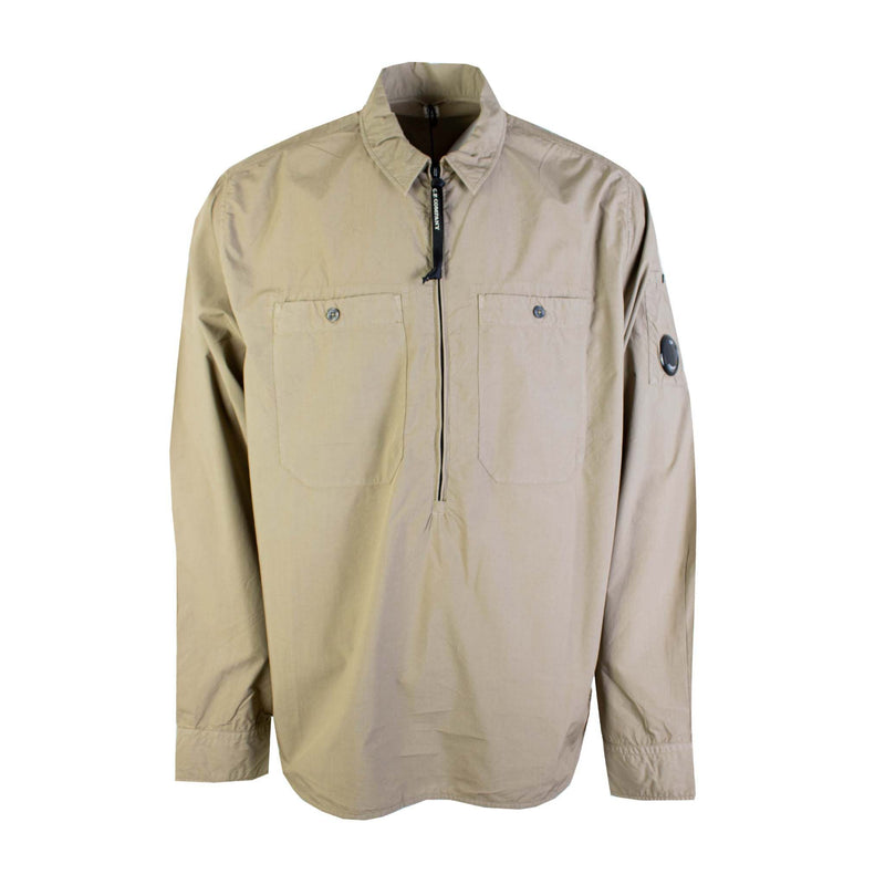 Kaki C.P Company Half Zip Over Shirt