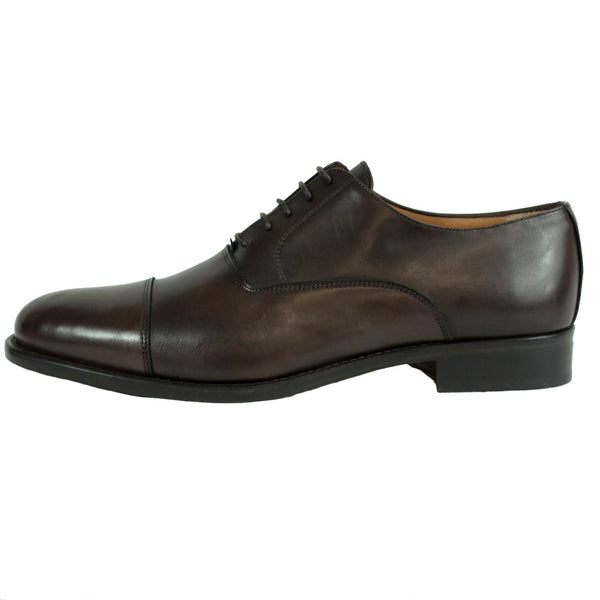 Dark Brown  Leather Mens Laced  Oxford Shoes