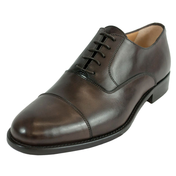 Dark Brown  Leather Mens Laced  Oxford Shoes