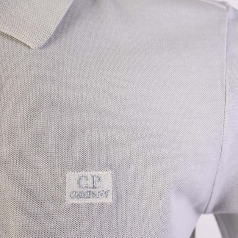 Light Grey Piquet Cotton C.P. Company Polo Shirt