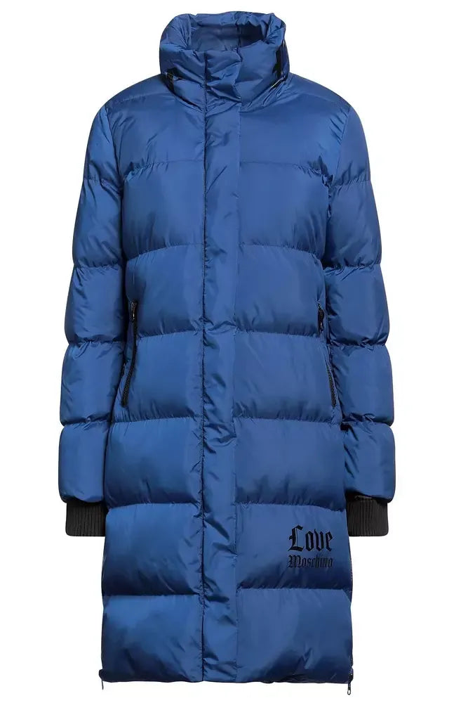 Blue Polyester Jackets & Coat