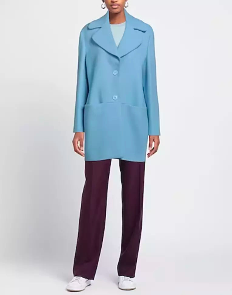 Light Blue Wool Jackets & Coat