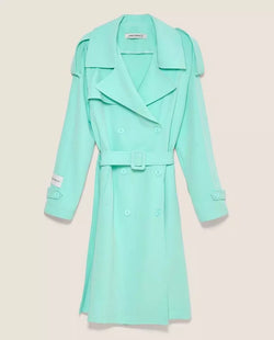 Light Blue Polyester Trench