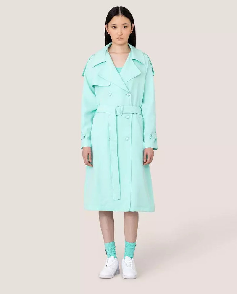 Light Blue Polyester Trench