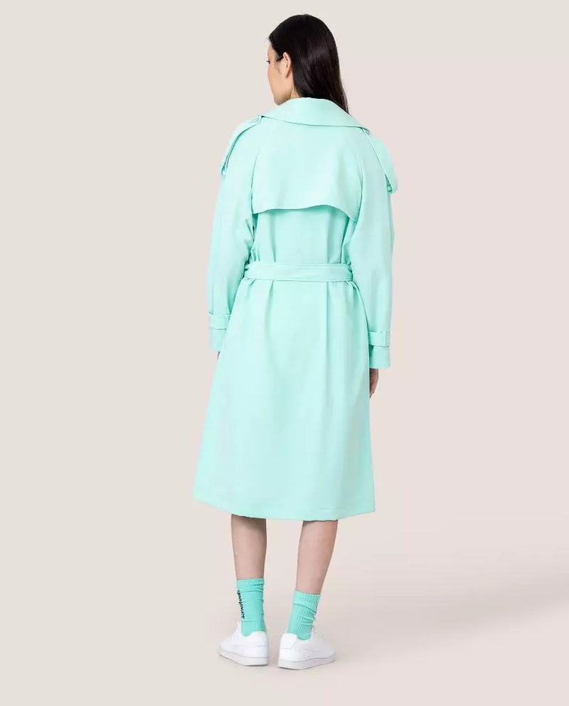 Light Blue Polyester Trench