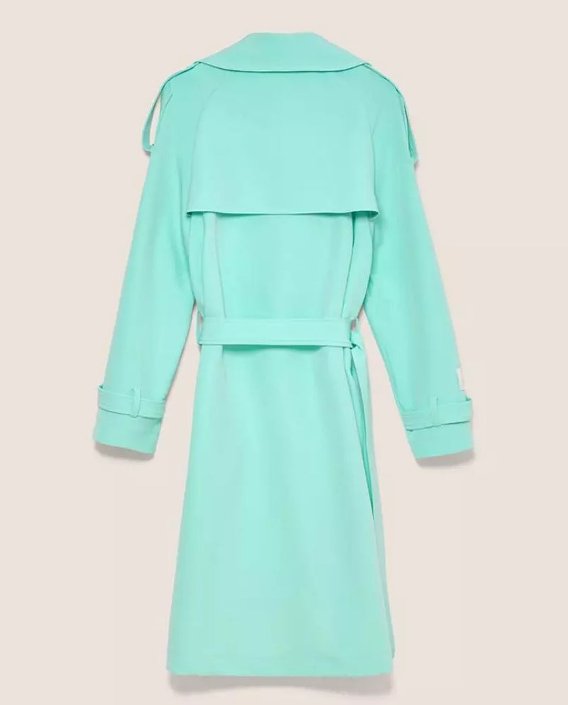 Light Blue Polyester Trench