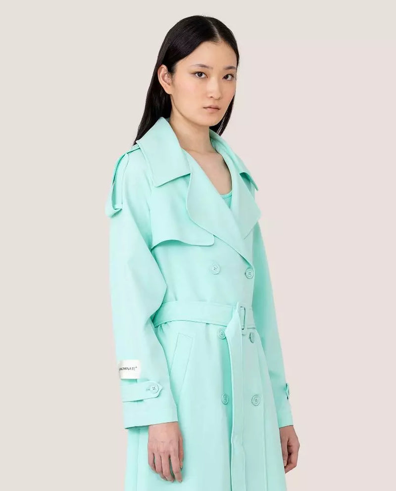 Light Blue Polyester Trench