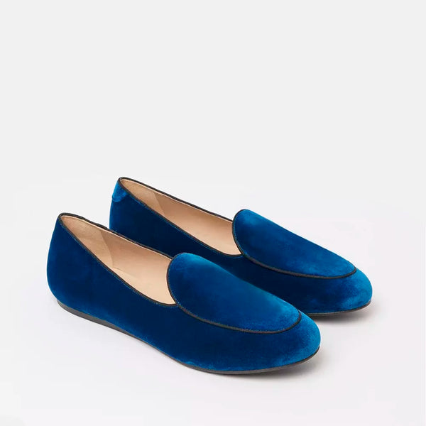 Blue Leather Flat Shoe