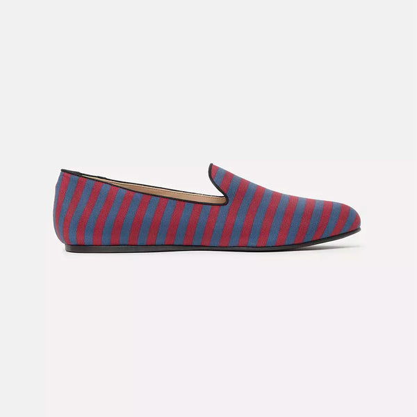 Blue Cotton Flat Shoe