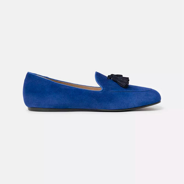 Blue Leather Moccasin