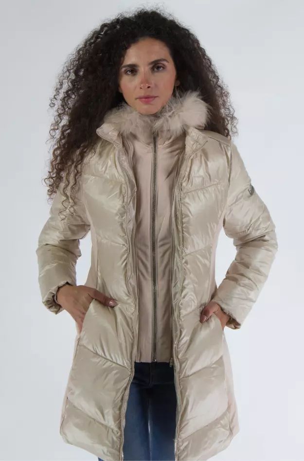 Beige Polyamide Jacket & Coat