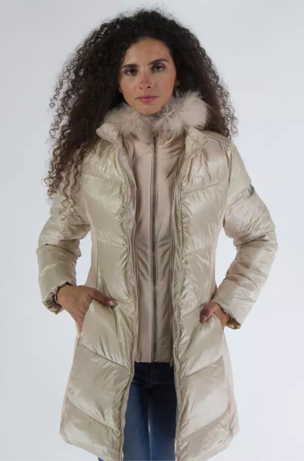 Beige Polyamide Jackets & Coat