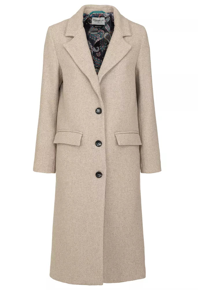 Beige Wool Jackets & Coat