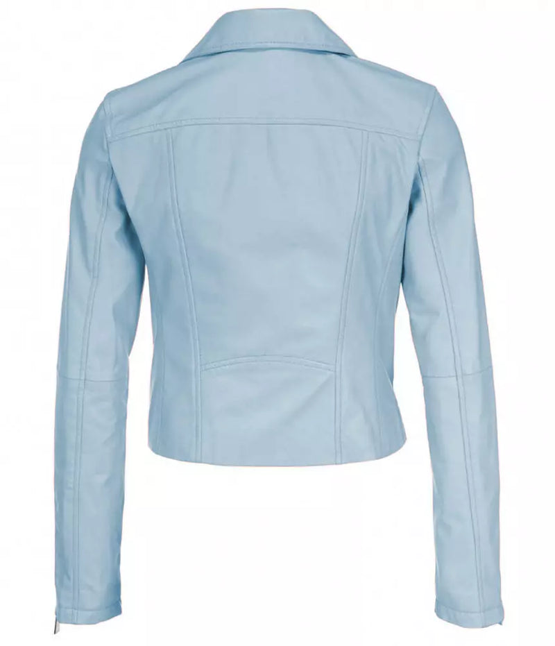 Light Blue Leather Di Lambskin Jackets & Coat