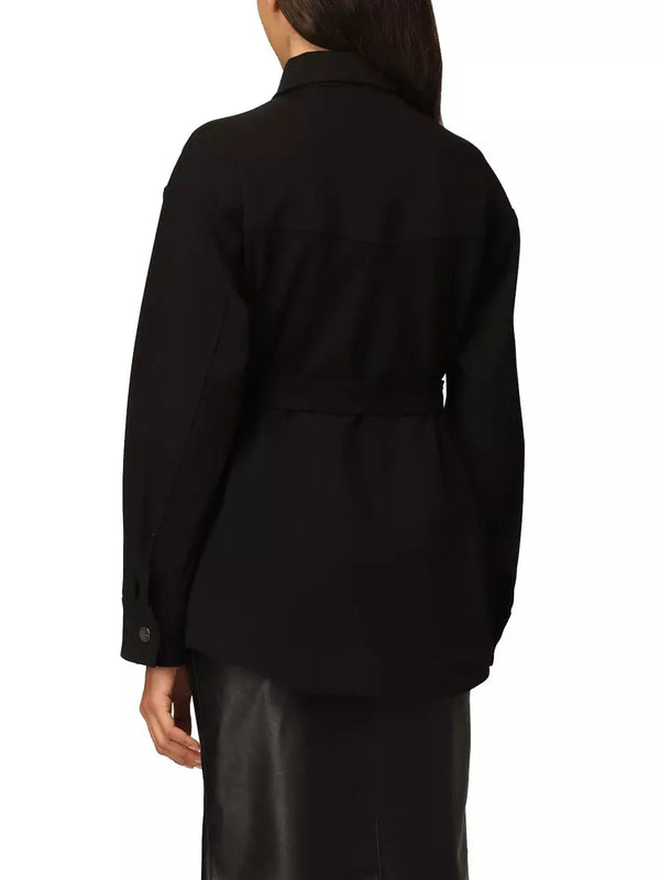 Black Viscose Jackets & Coat