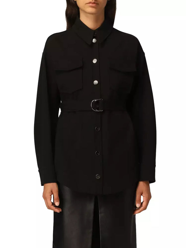 Black Viscose Jackets & Coat