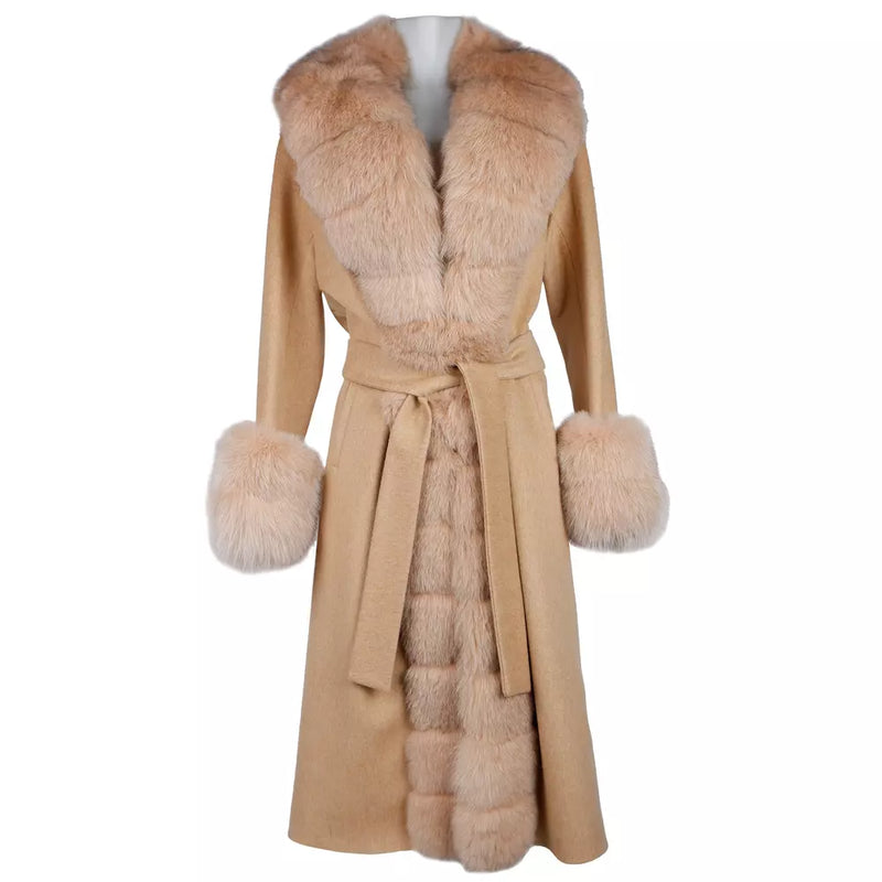 Beige Wool Vergine Jackets & Coat