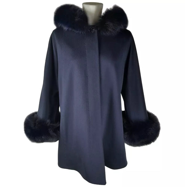 Blue Wool Vergine Jackets & Coat