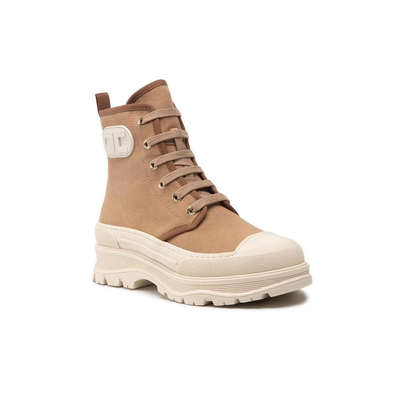 Beige Canvas Boot