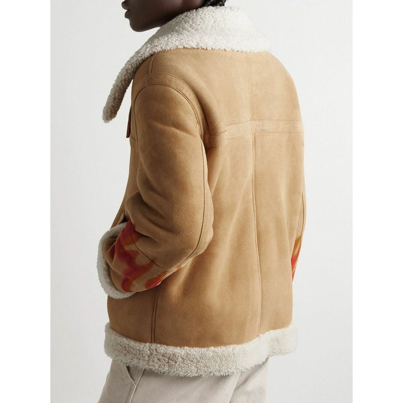 Beige Leather Jackets & Coat