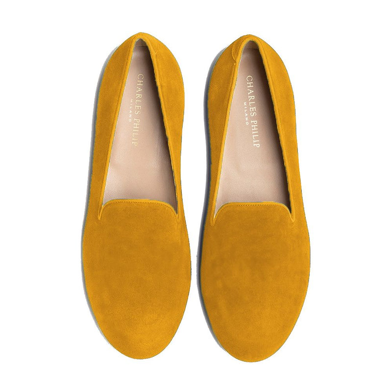 Yellow Leather Di Calfskin Flat Shoe