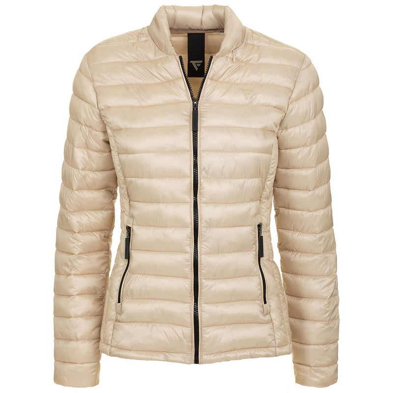 Beige Nylon Jackets & Coat