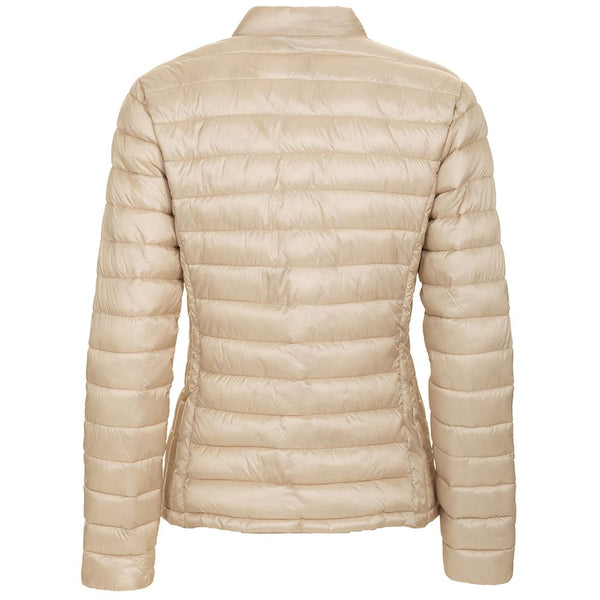 Beige Nylon Jackets & Coat