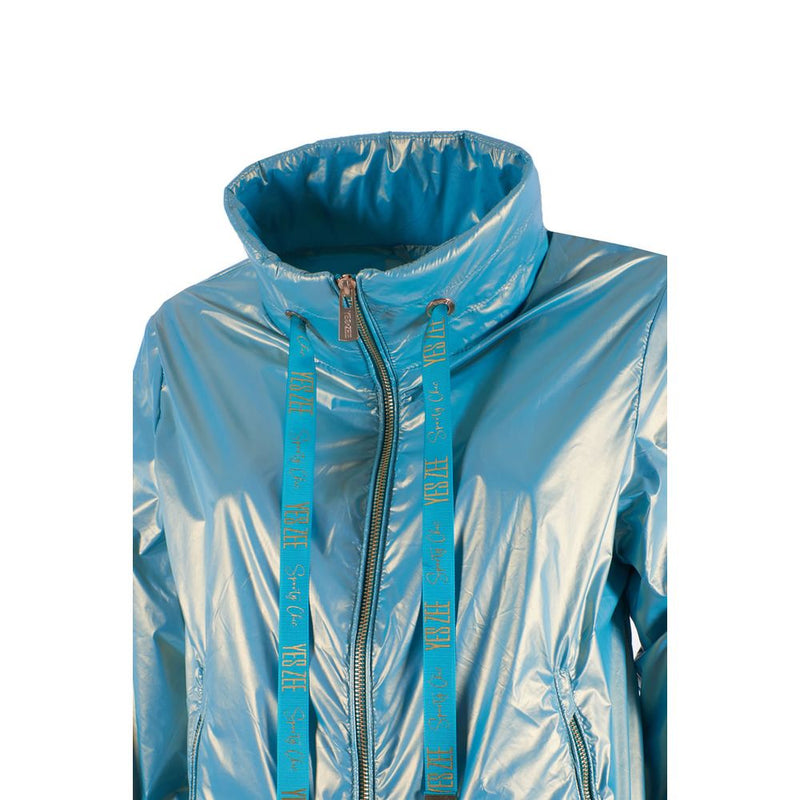 Light Blue Nylon Jackets & Coat